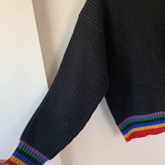 Dangerfield Rib Knit Black Turtleneck Sweater 6 - Picture 4 of 7